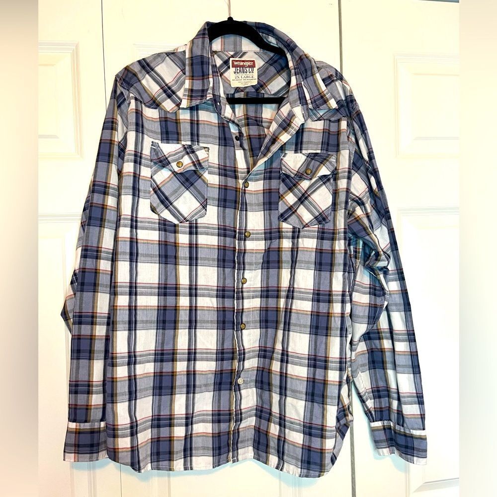 WRANGLER‎ MENS PLAID PEARL BUTTON UP